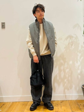 「URBAN RESEARCH DOORS（アーバンリサーチドアーズ）のウールブレンドネップワンタックパンツ（その他パンツ）」を使った、takuさん（メンズ・175cm）の秋コーディネート