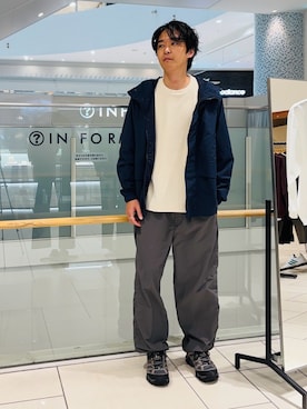 「URBAN RESEARCH DOORS（アーバンリサーチドアーズ）の『別注』Snow Peak Apparel×DOORS　NYLON TUSSAH PARKA 26AW（テーラードジャケット、ブルー系）」を使った、takuさん（メンズ・175cm）の秋コーディネート