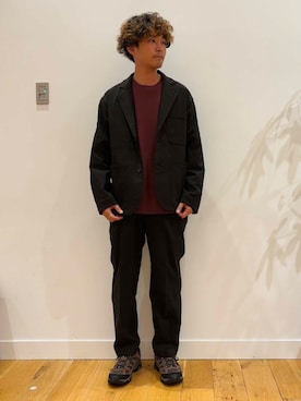 「FORK&SPOON（フォークアンドスプーン）の『セットアップ対応/イージーケア』FORK&SPOON　ideal stretchパンツ（その他パンツ）」を使った、teeさん（メンズ・175cm）の夏コーディネート
