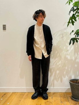 「URBAN RESEARCH DOORS（アーバンリサーチドアーズ）のウールブレンドネップワンタックパンツ（その他パンツ）」を使った、takuさん（メンズ・175cm）の秋コーディネート