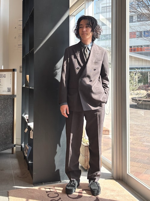 セール】LIFE STYLE TAILOR ウーリーノグレンチェックダブルジャケット
