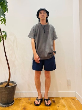 「OOFOS（ウーフォス）のアイテム」を使った、MATSUMOTOさん（メンズ・175cm）の夏コーディネート