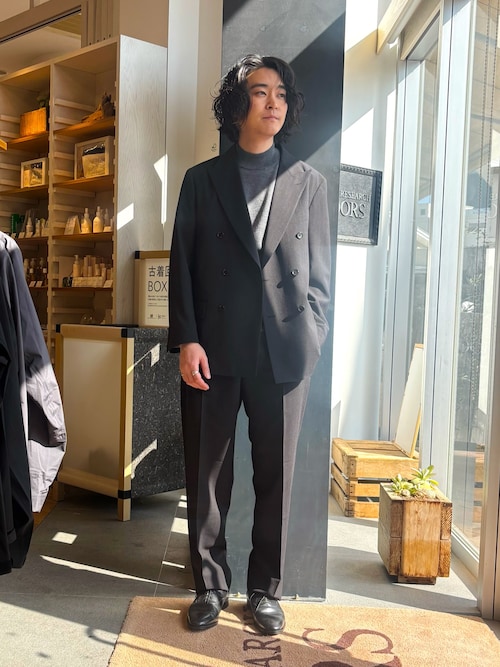 セール】LIFE STYLE TAILOR TRABESTストライプ2タックパンツ（スーツ