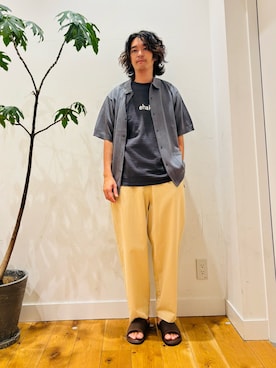 「アイテム（チノパンツ）」を使った、teeさん（メンズ・175cm）の夏コーディネート