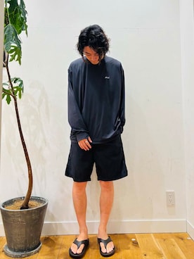 「OOFOS（ウーフォス）のアイテム」を使った、MATSUMOTOさん（メンズ・175cm）の夏コーディネート