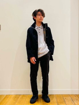 「冬の差し色コーデ」｜「アイテム（ジャケット/アウター）」を使った、teeさん（メンズ・175cm）の冬コーディネート