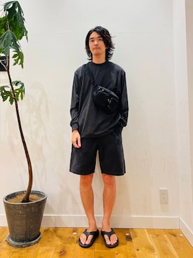 「OOFOS（ウーフォス）のアイテム」を使った、MATSUMOTOさん（メンズ・175cm）の夏コーディネート