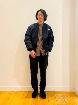 「ブラック」｜「アイテム（その他アウター）」を使った、takuさん（メンズ・175cm）の冬コーディネート