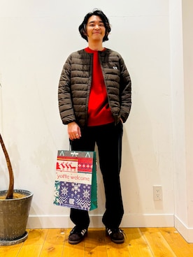 「レッド」｜「アイテム（ブルゾン）」を使った、takuさん（メンズ・175cm）の秋コーディネート