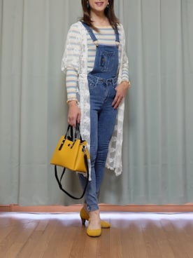 「no brand（ノーブランド）のアイテム（サロペット/オーバーオール）」を使った、Kanon1008さん（レディース・170cm）の春コーディネート