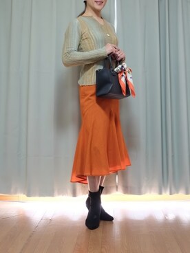 「オレンジ🍊」｜Kanon1008さん（レディース・170cm）の春コーディネート