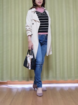 「デニムっていいよね」｜「アイテム（トレンチコート）」を使った、Kanon1008さん（レディース・170cm）の夏コーディネート