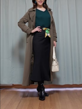 「Ｖネック」｜Kanon1008さん（レディース・170cm）の冬コーディネート