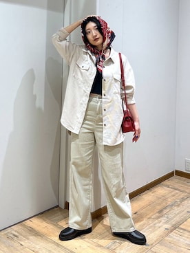 「GLOBAL WORK（グローバルワーク）のGOODデニムバギーパンツ/498388（デニムパンツ）」を使った、遥さん（レディース・156cm・20代）の秋コーディネート