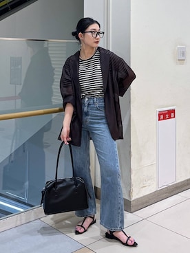 「GLOBAL WORK（グローバルワーク）のアイテム（テーラードジャケット）」を使った、遥さん（レディース・156cm）の夏コーディネート