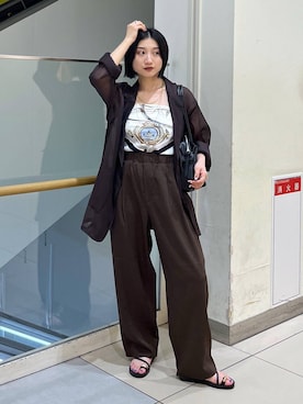 「GLOBAL WORK（グローバルワーク）のアイテム（ジャケット/アウター）」を使った、遥さん（レディース・156cm）の夏コーディネート