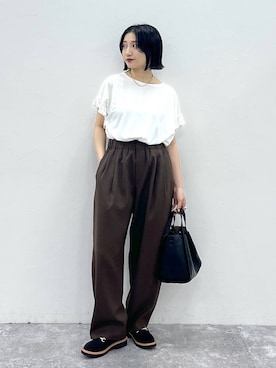 「GLOBAL WORK（グローバルワーク）のアイテム（パンツ）」を使った、遥さん（レディース・156cm）の夏コーディネート