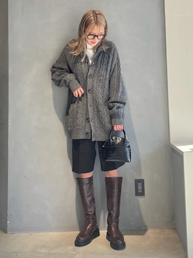 「Simplicite（サンプリシテ）のアイテム（バッグ）」を使った、SAYAさん（レディース・159cm）の冬コーディネート