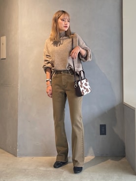 「Simplicite（サンプリシテ）のアイテム（バッグ）」を使った、SAYAさん（レディース・159cm）の冬コーディネート