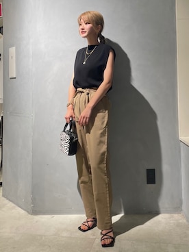 「Simplicite（サンプリシテ）のアイテム（サンダル）」を使った、SAYAさん（レディース・159cm）の夏コーディネート