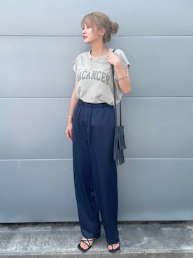 「Simplicite（サンプリシテ）のアイテム（サンダル）」を使った、SAYAさん（レディース・159cm）の夏コーディネート