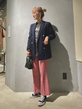 「Simplicite（サンプリシテ）のアイテム（その他アウター）」を使った、SAYAさん（レディース・159cm）の秋コーディネート