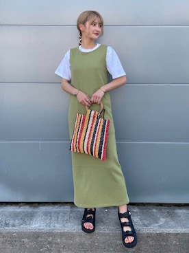 「Simplicite（サンプリシテ）のアイテム（ワンピース/ドレス）」を使った、SAYAさん（レディース・159cm）の夏コーディネート