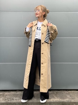「Simplicite（サンプリシテ）のアイテム（その他アウター）」を使った、SAYAさん（レディース・159cm）の秋コーディネート