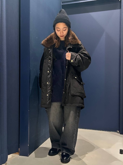 極美品✨カレンソロジー　&RC スウェーディッシュモッズコート　ブラック Curensology(カレンソロジー)/＜&RC＞フェイクファーエリツキスウェー