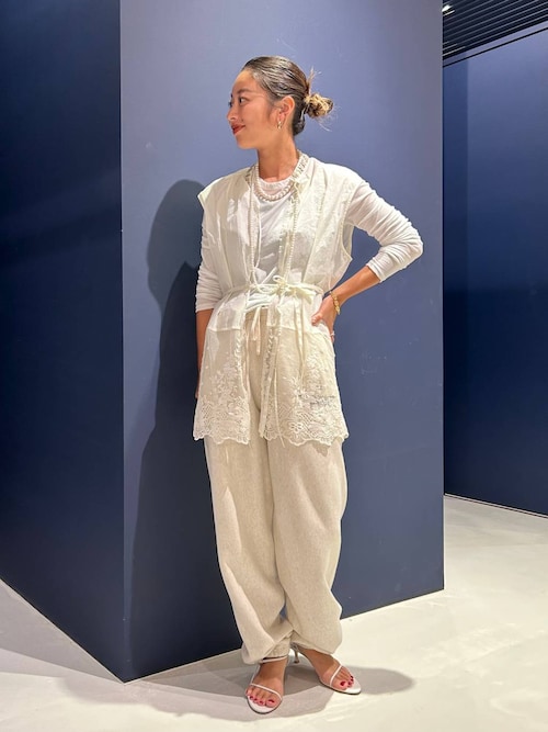 Curensology オーガンビジューブラウス ホワイト FREE