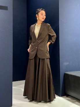 「Curensology（カレンソロジー）のCurensology(カレンソロジー)/コットンフレアスカート（スカート）」を使った、shimoさん（レディース・156cm・20代）の夏コーディネート
