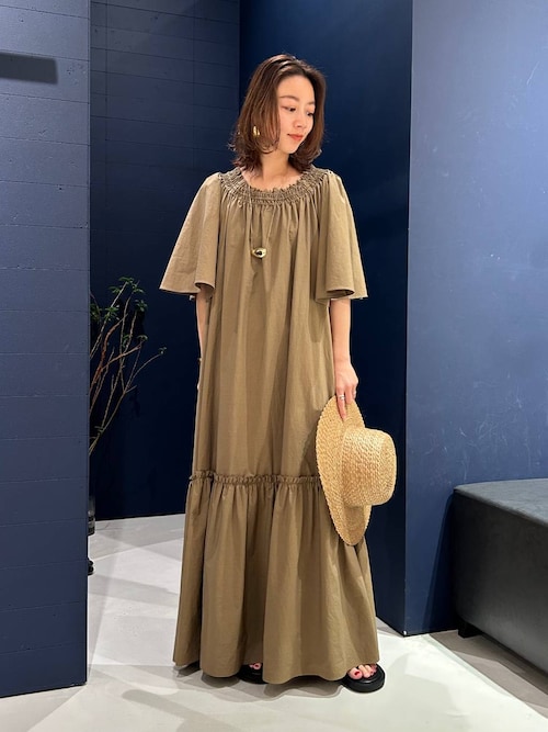 <再値下げ> カレンソロジー リネンドルマンワンピース オフショルダー 再値下げ> カレンソロジー リネンドルマンワンピース オフ