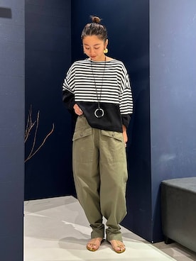 「アイテム（カーゴパンツ）」を使った、shimoさん（レディース・156cm）の夏コーディネート