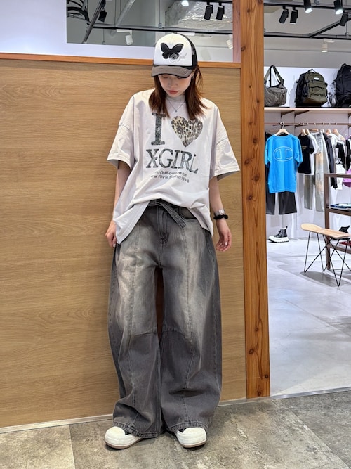 FADED I LOVE X-GIRL S/S BIG TEE DRESS（ワンピース）｜X-girl