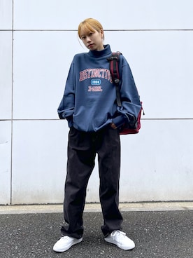 「ハイネックトップス」｜服部 天音さん（レディース・157cm）の秋コーディネート