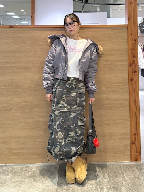 FAUX FUR HOODED JACKET（ナイロンジャケット）｜X-girl（エックス
