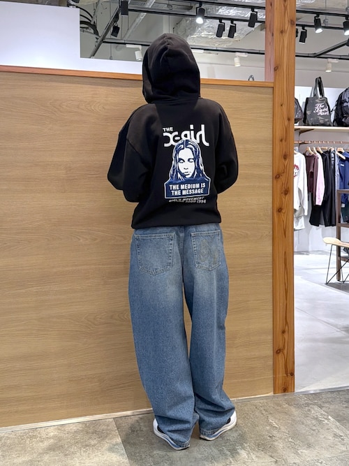 FACE PATCH AND LOGO ZIP UP SWEAT HOODIE（パーカー）｜X-girl