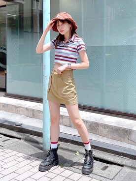 服部 天音さん（レディース・157cm）の秋コーディネート