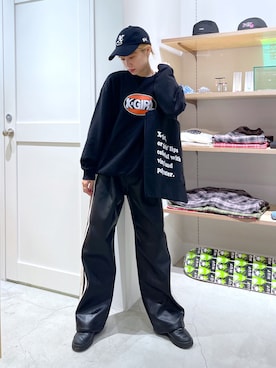 X-girlのアイテムを使った「レザーパンツ」の人気ファッション