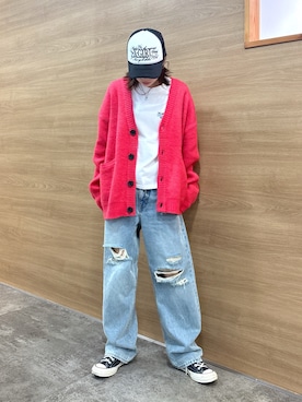 「X-girl（エックスガール）のアイテム」を使った、服部 天音さん（レディース・157cm）の秋コーディネート