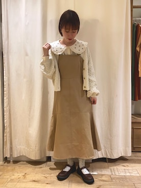「襟付きトップス」｜「アイテム（その他シューズ）」を使った、misakiさん（レディース・160cm）の冬コーディネート