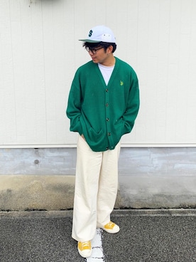 「CPCM（シーピーシーエム）のアイテム（キャップ）」を使った、hayatoさん（メンズ・177cm）の秋コーディネート