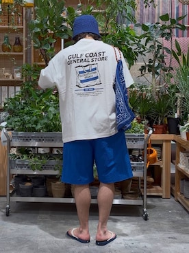 「GEORGE'S（ジョージズ）のハンドニットハット（ハット、ブルー系）」を使った、shibaさん（メンズ・172cm）の春コーディネート