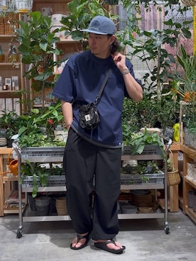 「FRUIT OF THE LOOM（フルーツオブザルーム）のFRUIT OF THE LOOM ピグメントCAP（キャップ、ブルー系）」を使った、shibaさん（メンズ・172cm）の夏コーディネート