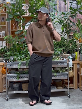 「GEORGE'S（ジョージズ）の【Danner】MIZUGUMO FLIP（26cm/27cm）（サンダル、ブラック系）」を使った、shibaさん（メンズ・172cm）の夏コーディネート