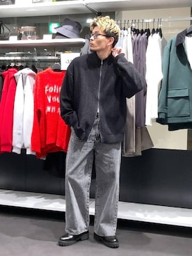 「LAKOLE（ラコレ）のドライバーズニットカーデ / 598618（ニット/セーター）」を使った、shibaさん（メンズ・172cm）の冬コーディネート