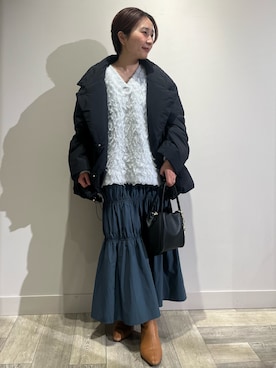 「アイテム（スカート）」を使った、遠藤　裕子さん（レディース・155cm・40代）の冬コーディネート