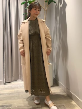 「Rouge vif（ルージュヴィフ）のアイテム（トレンチコート）」を使った、遠藤　裕子さん（レディース・155cm）の冬コーディネート