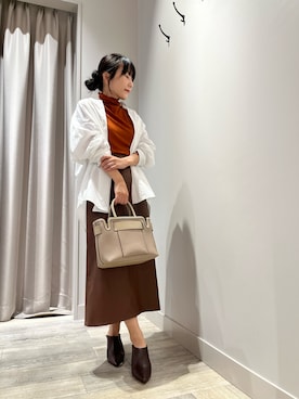 「ハイネックトップス」｜遠藤　裕子さん（レディース・155cm）の秋コーディネート