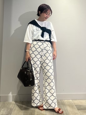「レースパンツ」｜遠藤　裕子さん（レディース・155cm）の夏コーディネート